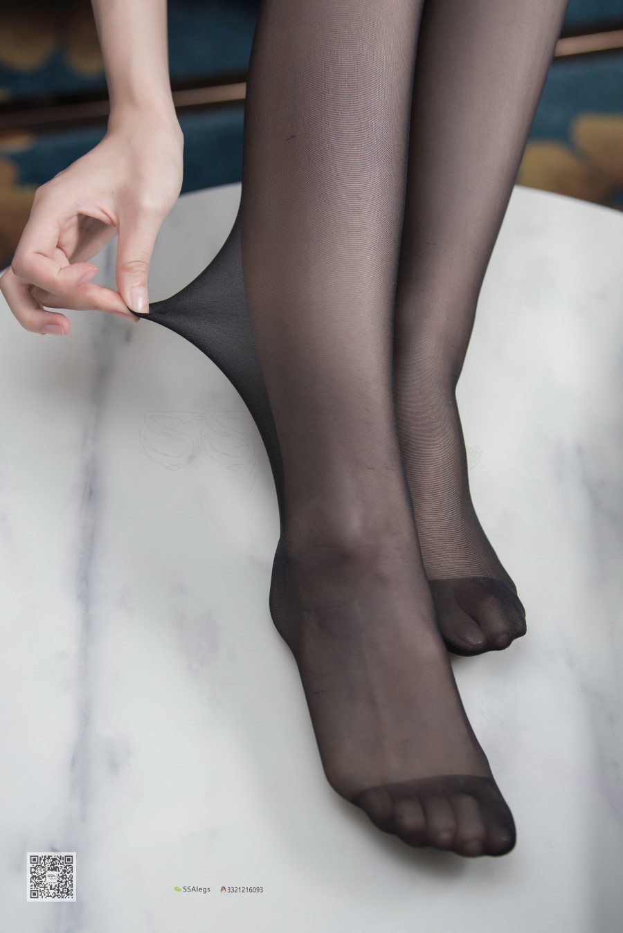 图片[72]-SSA丝社 第010期：小琪琪 长筒黑丝穿丝过程与足尖特写 – 速更版-美库