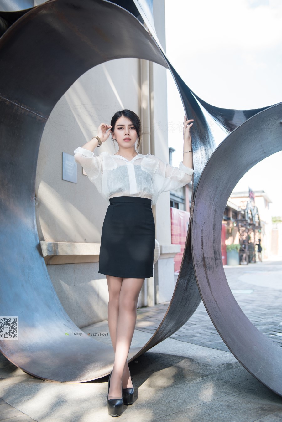 图片[7]-SSA丝社 第021期：芷沫 职业装咖啡丝街拍时尚 – 速更版-美库