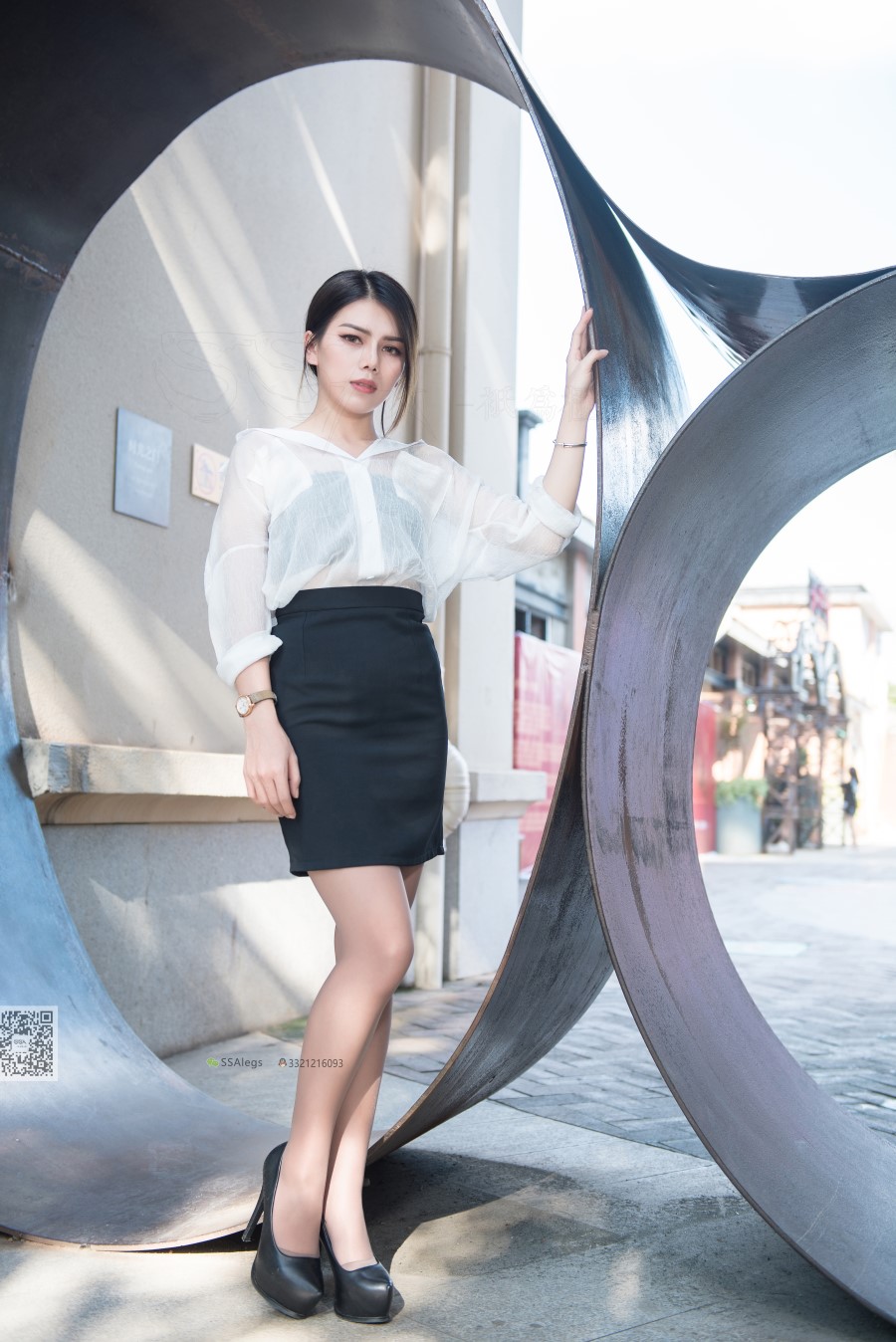 图片[9]-SSA丝社 第021期：芷沫 职业装咖啡丝街拍时尚 – 速更版-美库