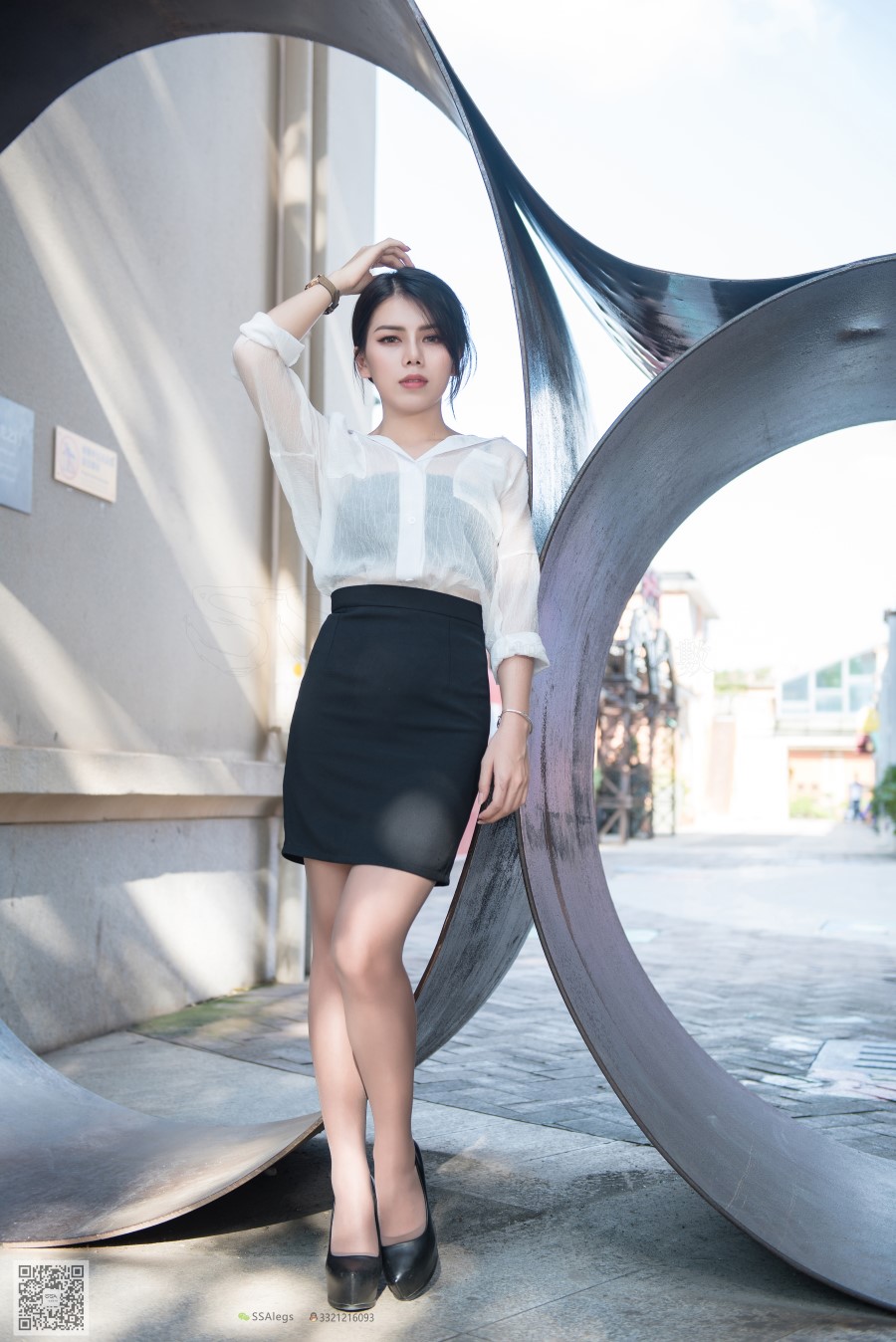 图片[11]-SSA丝社 第021期：芷沫 职业装咖啡丝街拍时尚 – 速更版-美库