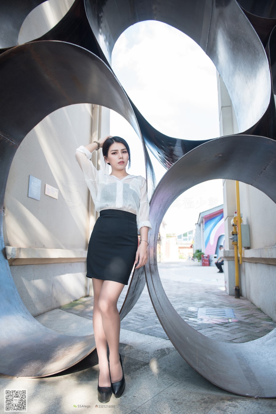 图片[12]-SSA丝社 第021期：芷沫 职业装咖啡丝街拍时尚 – 速更版-美库