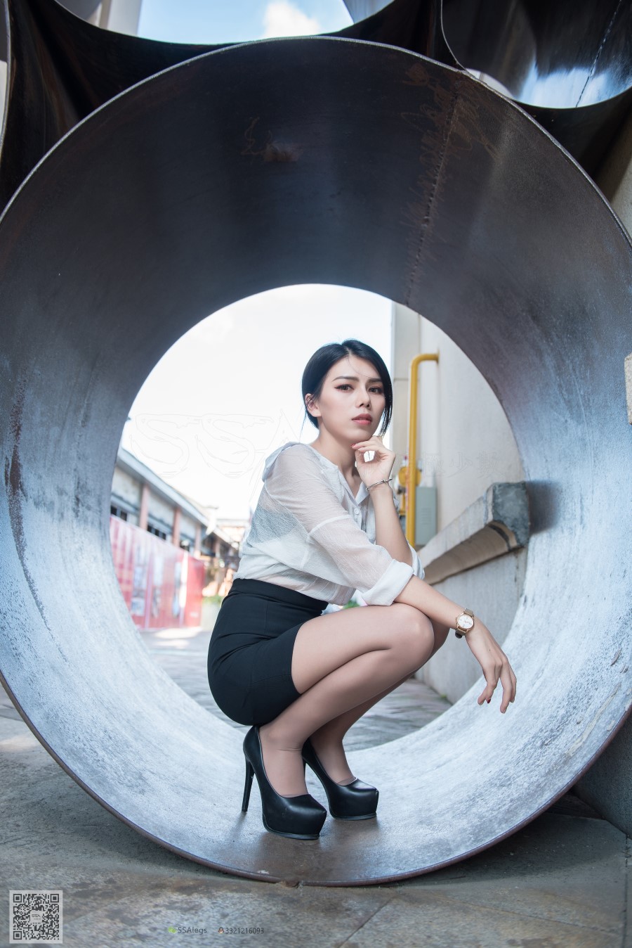 图片[15]-SSA丝社 第021期：芷沫 职业装咖啡丝街拍时尚 – 速更版-美库