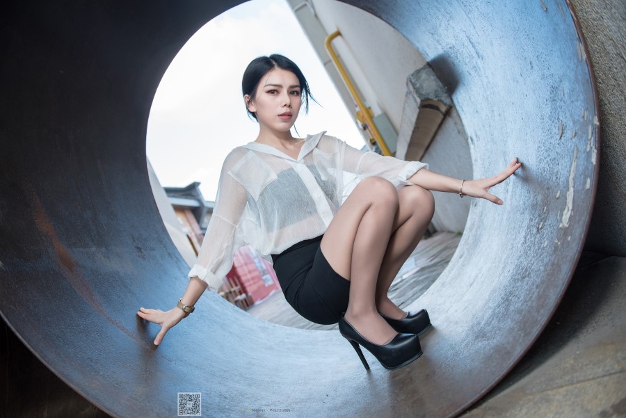 图片[25]-SSA丝社 第021期：芷沫 职业装咖啡丝街拍时尚 – 速更版-美库