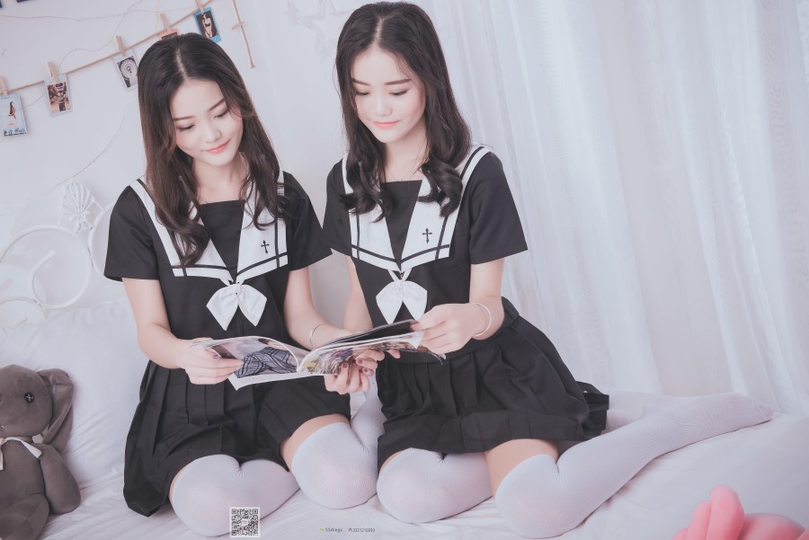 图片[12]-[SSA丝社] NO.028 青青姐妹 姐妹花的JK情 – 速更版-美库