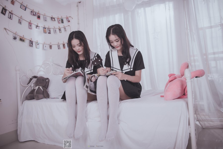 图片[40]-[SSA丝社] NO.028 青青姐妹 姐妹花的JK情 – 速更版-美库