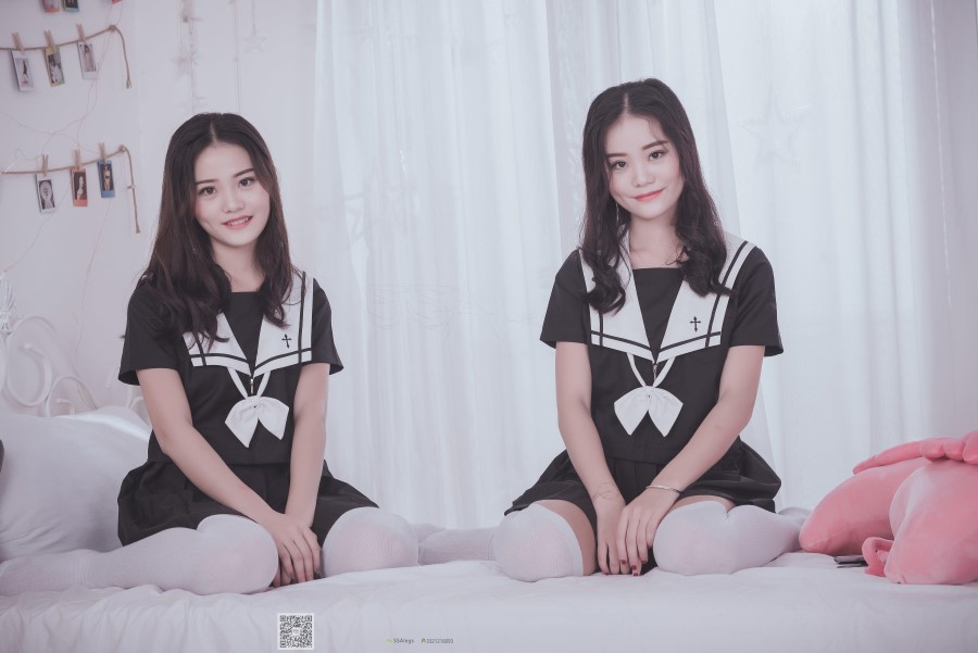 图片[56]-[SSA丝社] NO.028 青青姐妹 姐妹花的JK情 – 速更版-美库