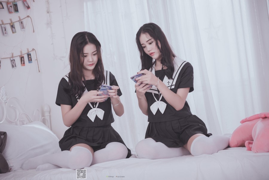 图片[57]-[SSA丝社] NO.028 青青姐妹 姐妹花的JK情 – 速更版-美库