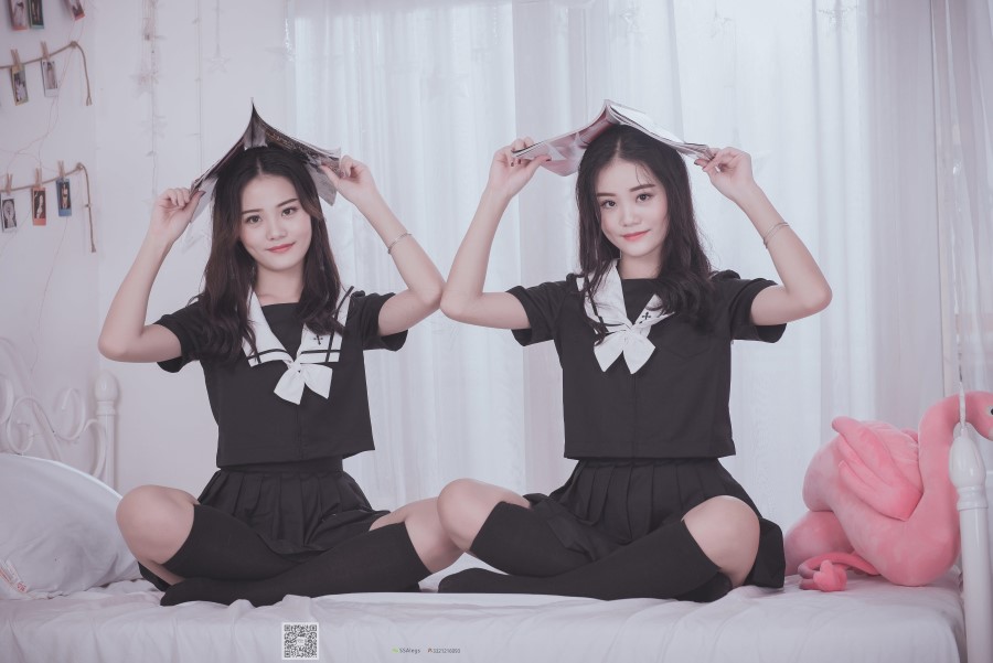图片[83]-[SSA丝社] NO.028 青青姐妹 姐妹花的JK情 – 速更版-美库