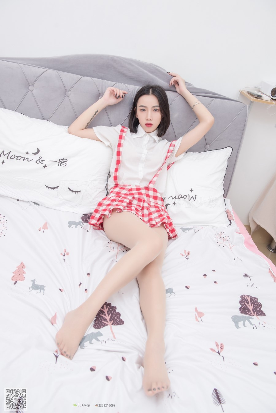 图片[16]-SSA丝社 第033期：大大 红白格子超短裙肉丝 – 速更版-美库