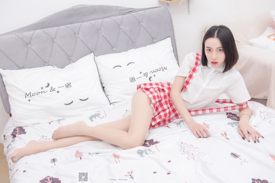 图片[31]-SSA丝社 第033期：大大 红白格子超短裙肉丝 – 速更版-美库