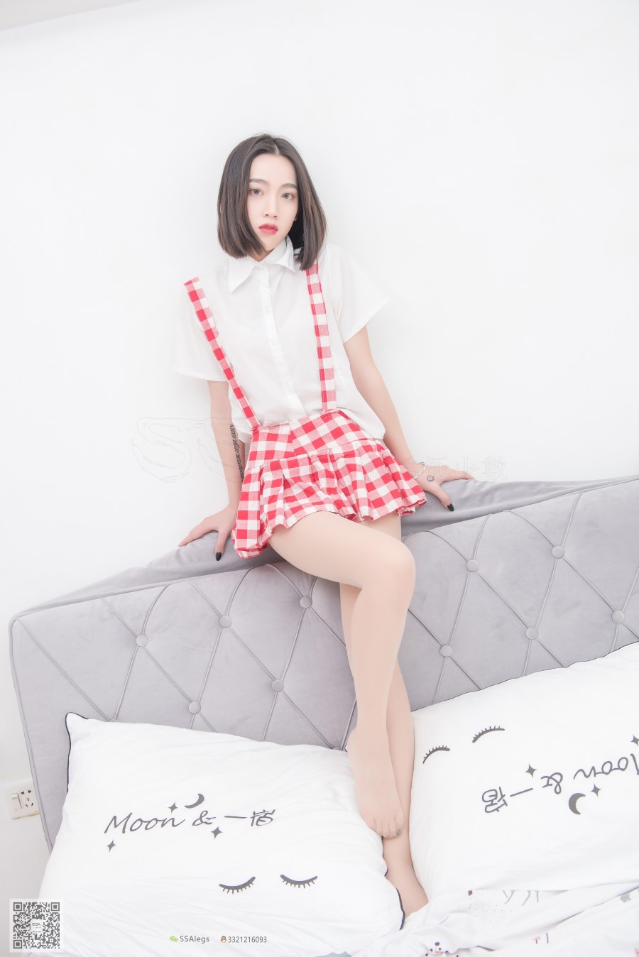 图片[79]-SSA丝社 第033期：大大 红白格子超短裙肉丝 – 速更版-美库