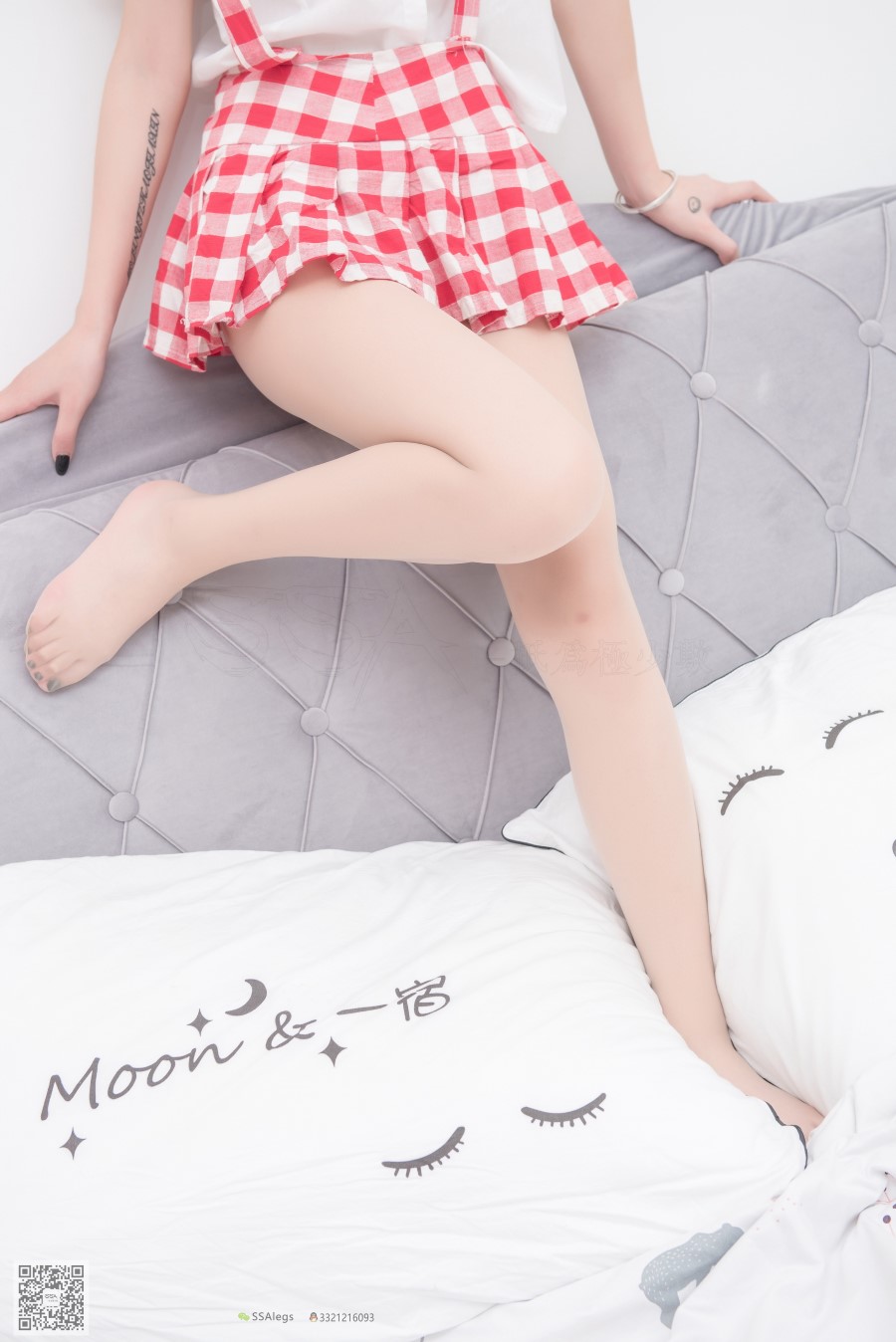 图片[82]-SSA丝社 第033期：大大 红白格子超短裙肉丝 – 速更版-美库