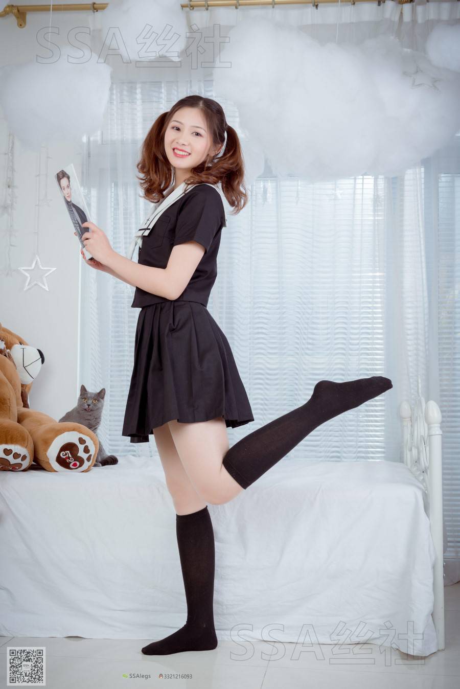 图片[48]-[SSA丝社] NO.079 雯雯 笑容治愈JK小姐姐黑色短袜+肉丝 在线浏览 – 速更版-美库