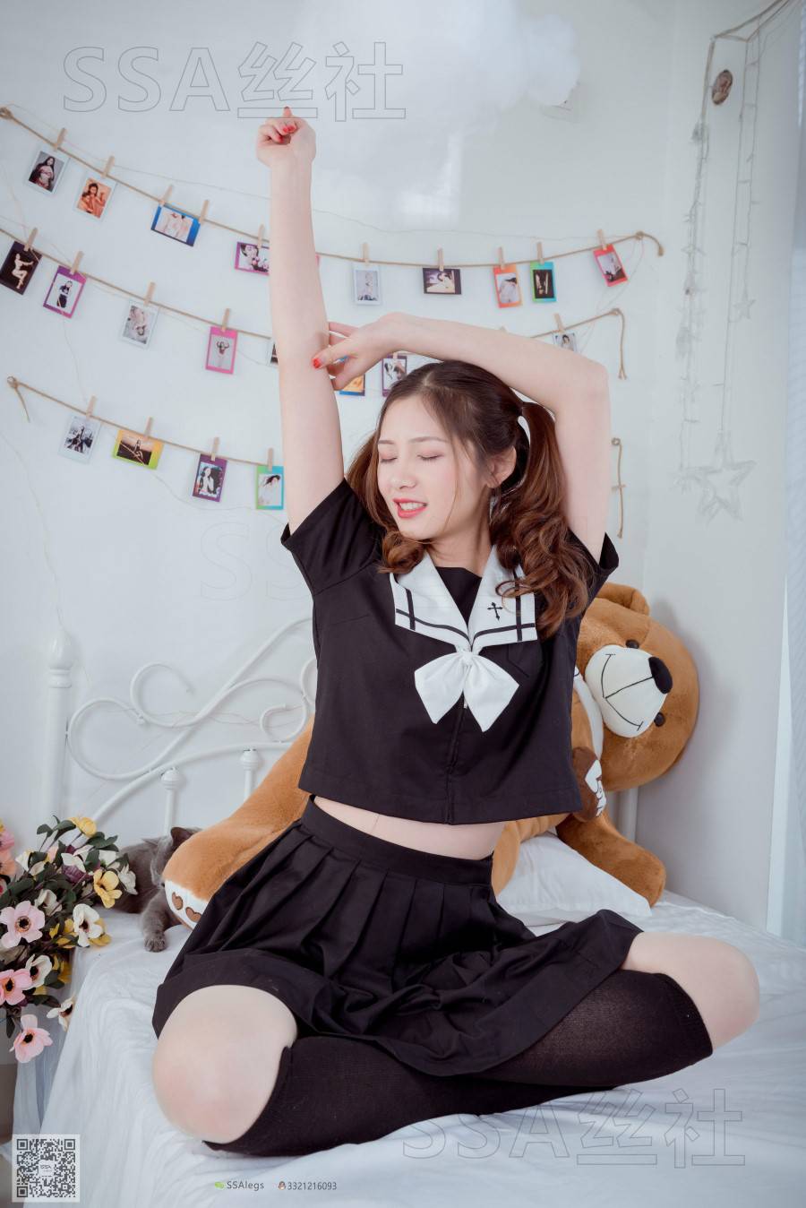 图片[84]-[SSA丝社] NO.079 雯雯 笑容治愈JK小姐姐黑色短袜+肉丝 在线浏览 – 速更版-美库