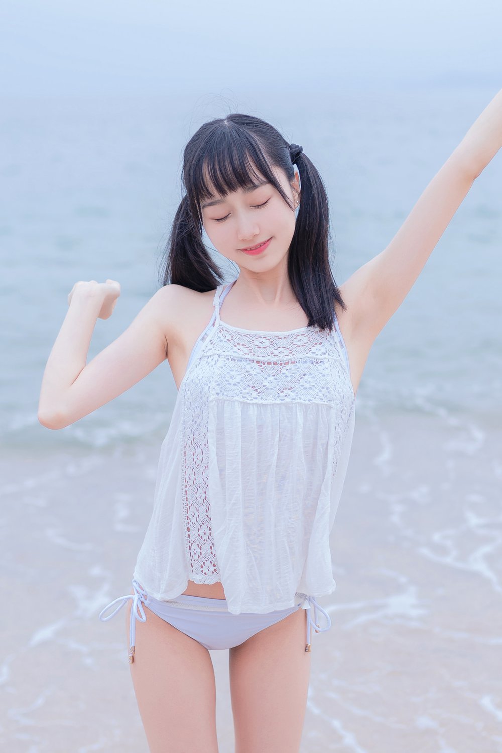 图片[16]-网红Coser@木绵绵OwO 海边白色比基尼 在线浏览 – 速更版-美库