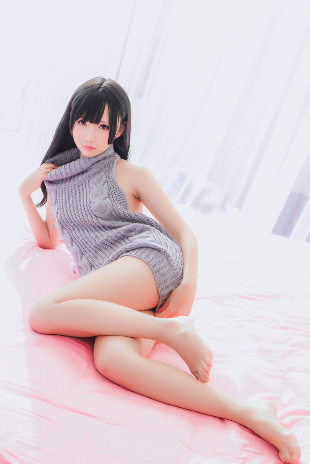 图片[3]-网红Coser@面饼仙儿 露背毛衣 在线浏览 –-翎羽暗房