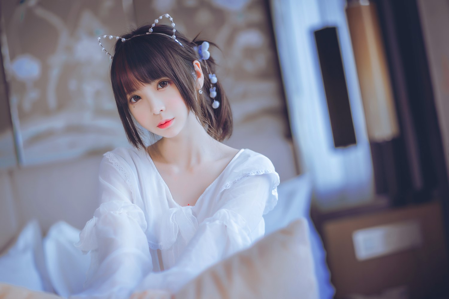 图片[17]-网红Coser@疯猫ss 白色睡衣 在线浏览 – 速更版-美库