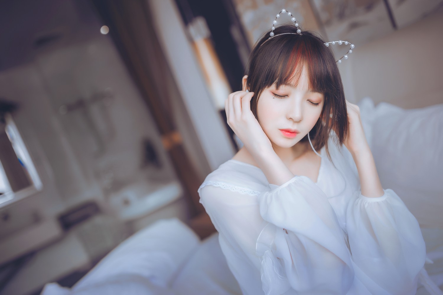 图片[24]-网红Coser@疯猫ss 白色睡衣 在线浏览 – 速更版-美库