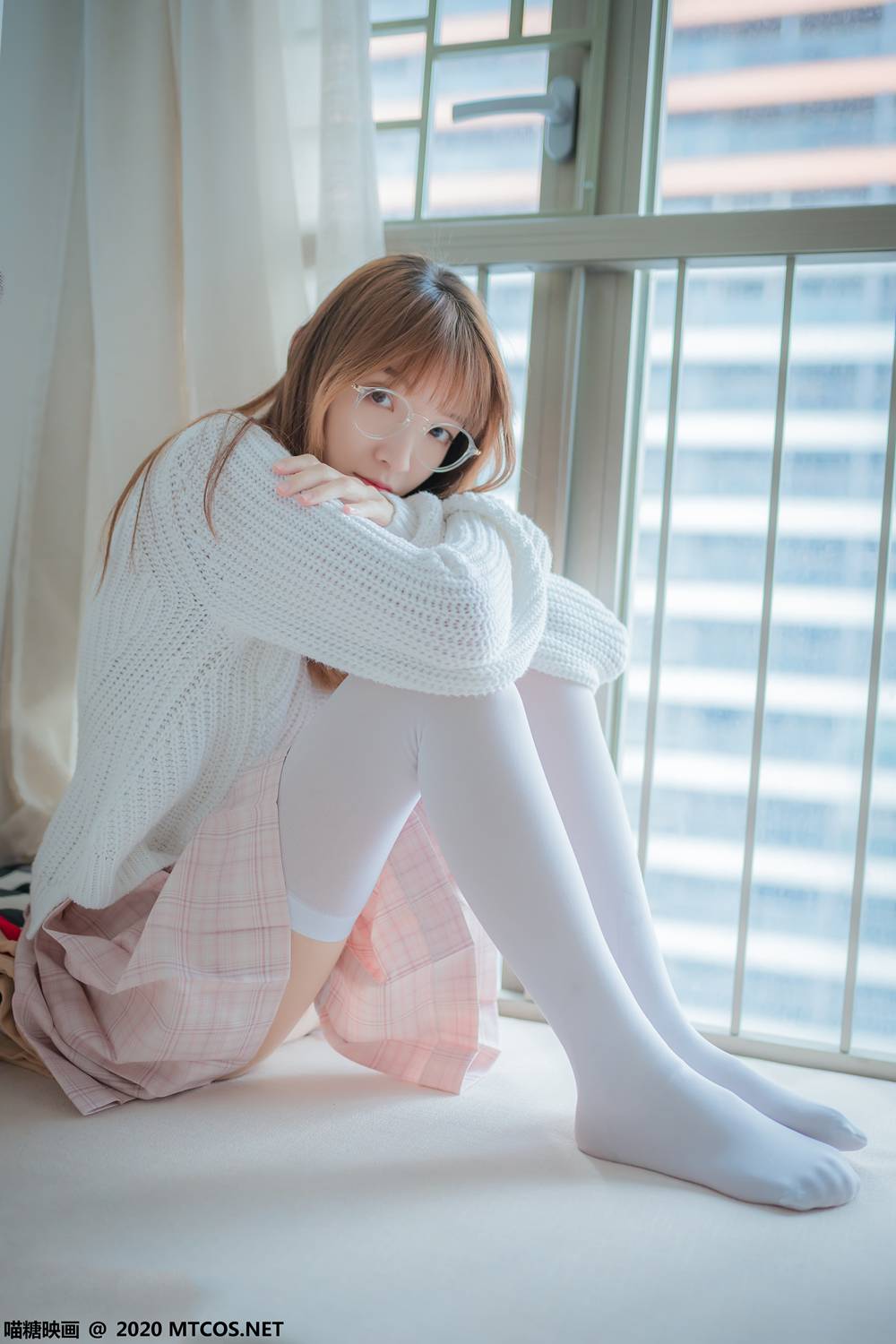 图片[34]-[喵糖映画] VOL.077 粉格裙的眼镜娘 在线浏览 – 速更版-美库