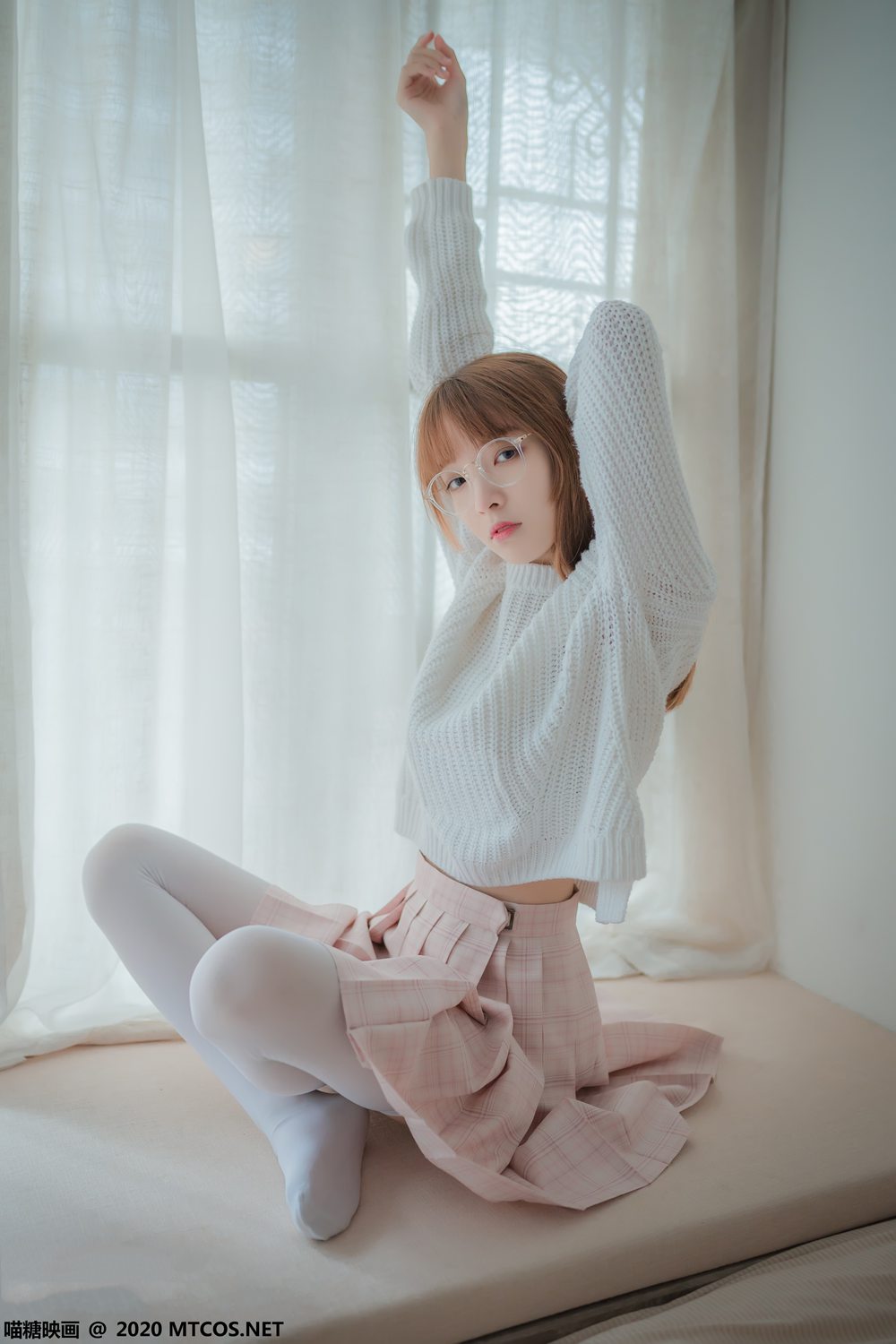 图片[44]-[喵糖映画] VOL.077 粉格裙的眼镜娘 在线浏览 – 速更版-美库