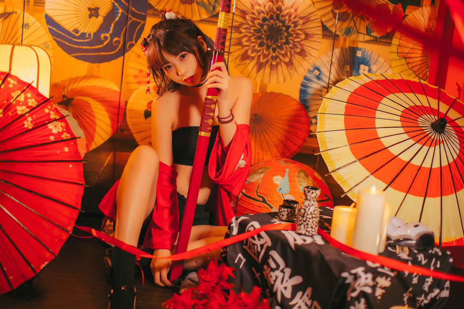 图片[15]-网红Coser@疯猫ss 红色羽衣 在线浏览 – 速更版-美库