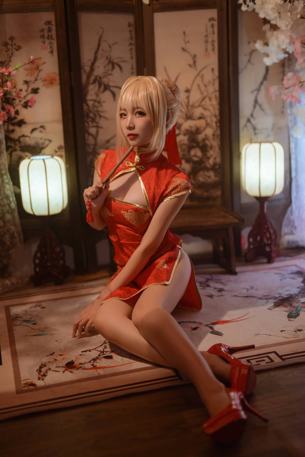 图片[16]-网红Coser@二佐Nisa Fate尼禄旗袍 在线浏览 – 速更版-美库