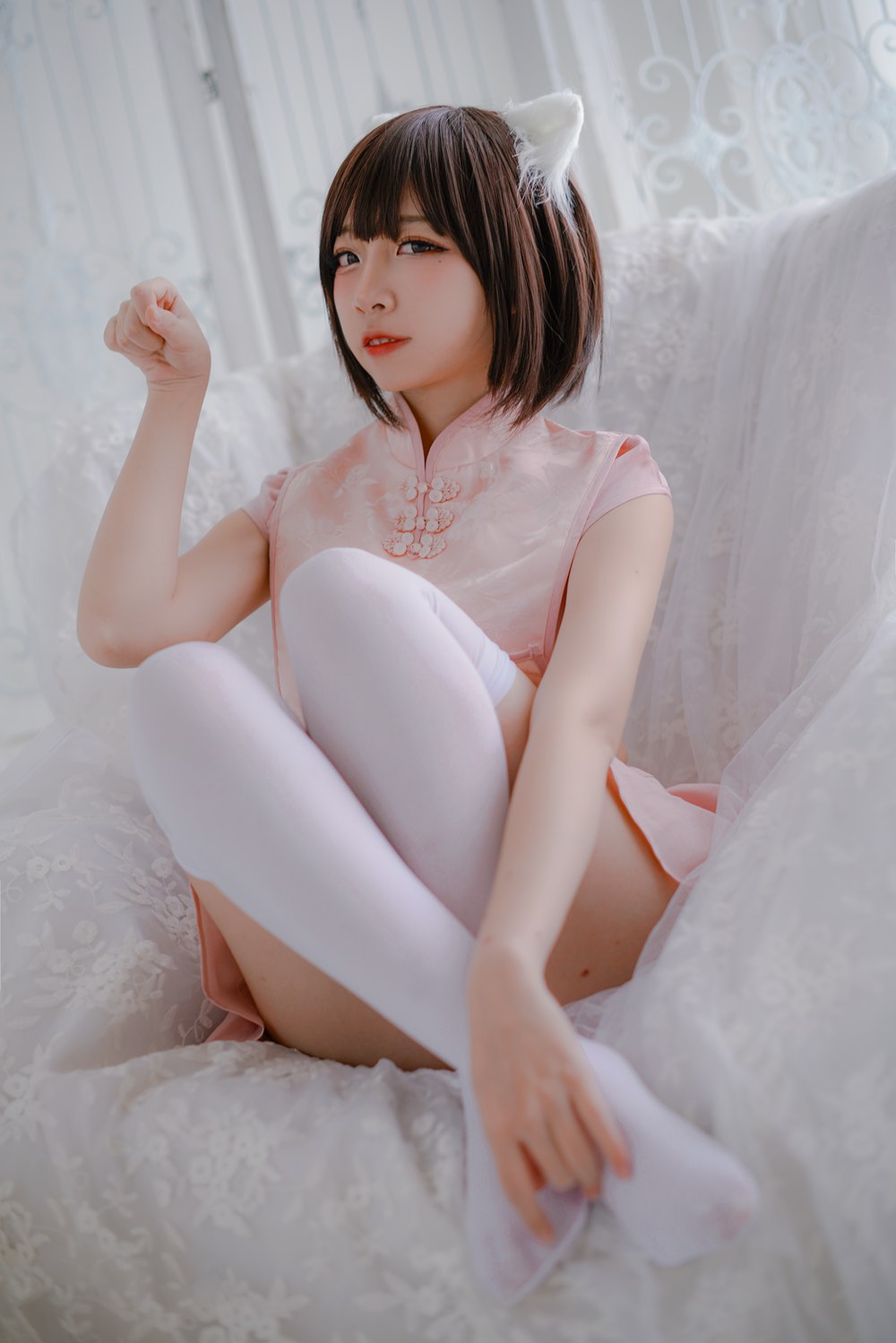 图片[14]-网红Coser@二佐Nisa 粉旗袍 在线浏览 – 速更版-美库