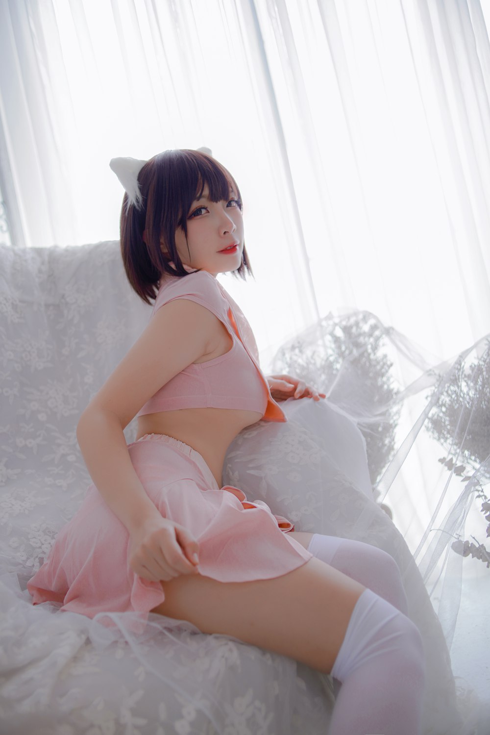 图片[18]-网红Coser@二佐Nisa 粉旗袍 在线浏览 – 速更版-美库