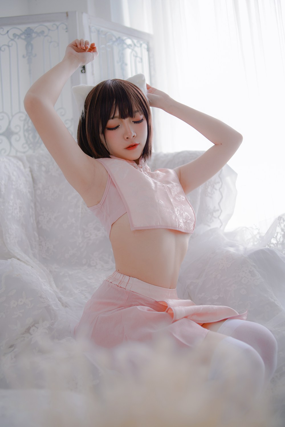 图片[19]-网红Coser@二佐Nisa 粉旗袍 在线浏览 – 速更版-美库