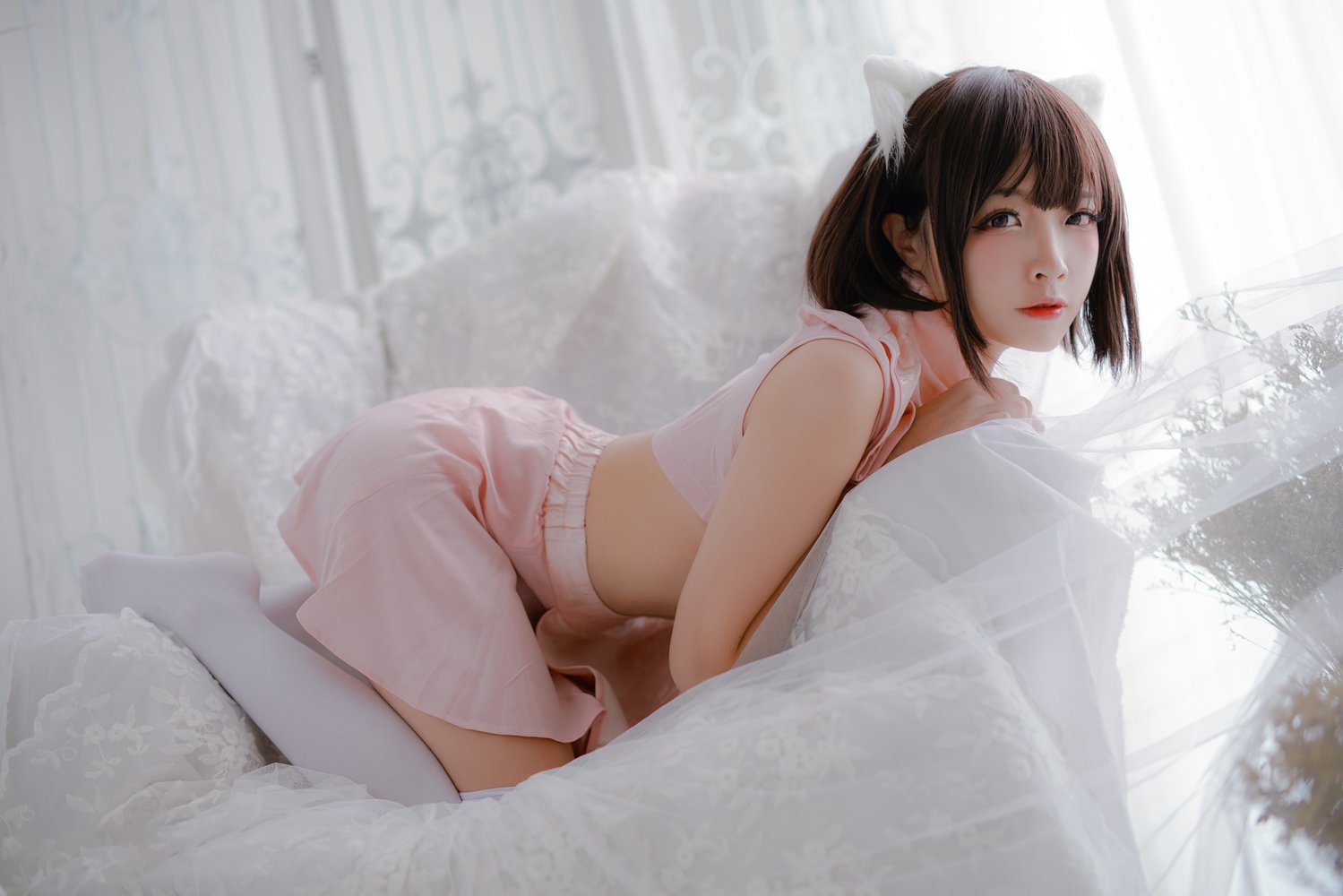 图片[20]-网红Coser@二佐Nisa 粉旗袍 在线浏览 – 速更版-美库