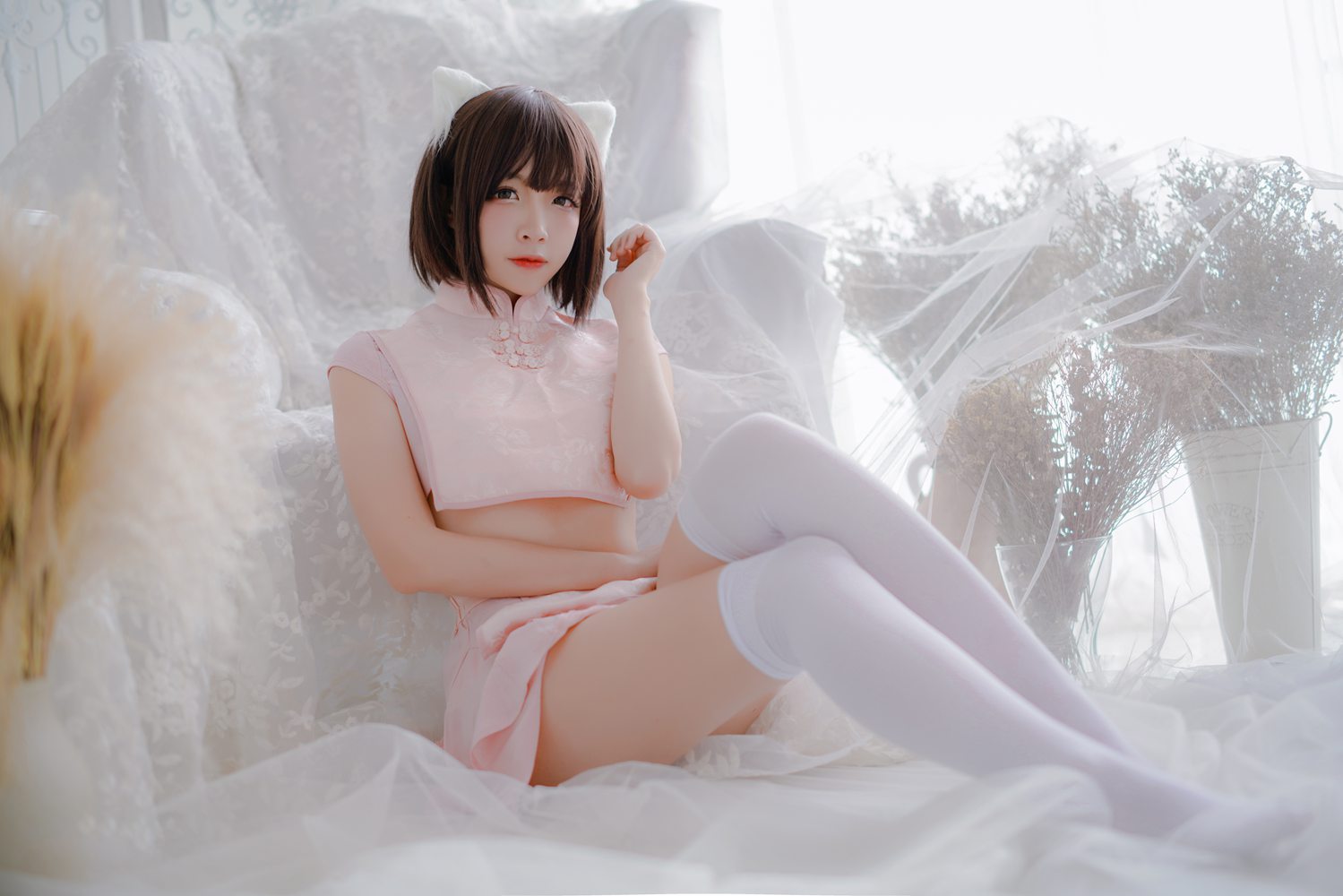 图片[22]-网红Coser@二佐Nisa 粉旗袍 在线浏览 – 速更版-美库