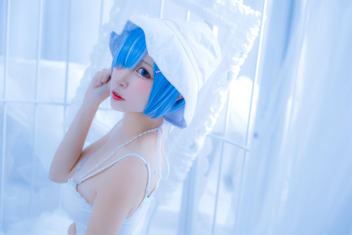 图片[18]-网红Coser@二佐Nisa 雷姆白裙 在线浏览 – 速更版-美库