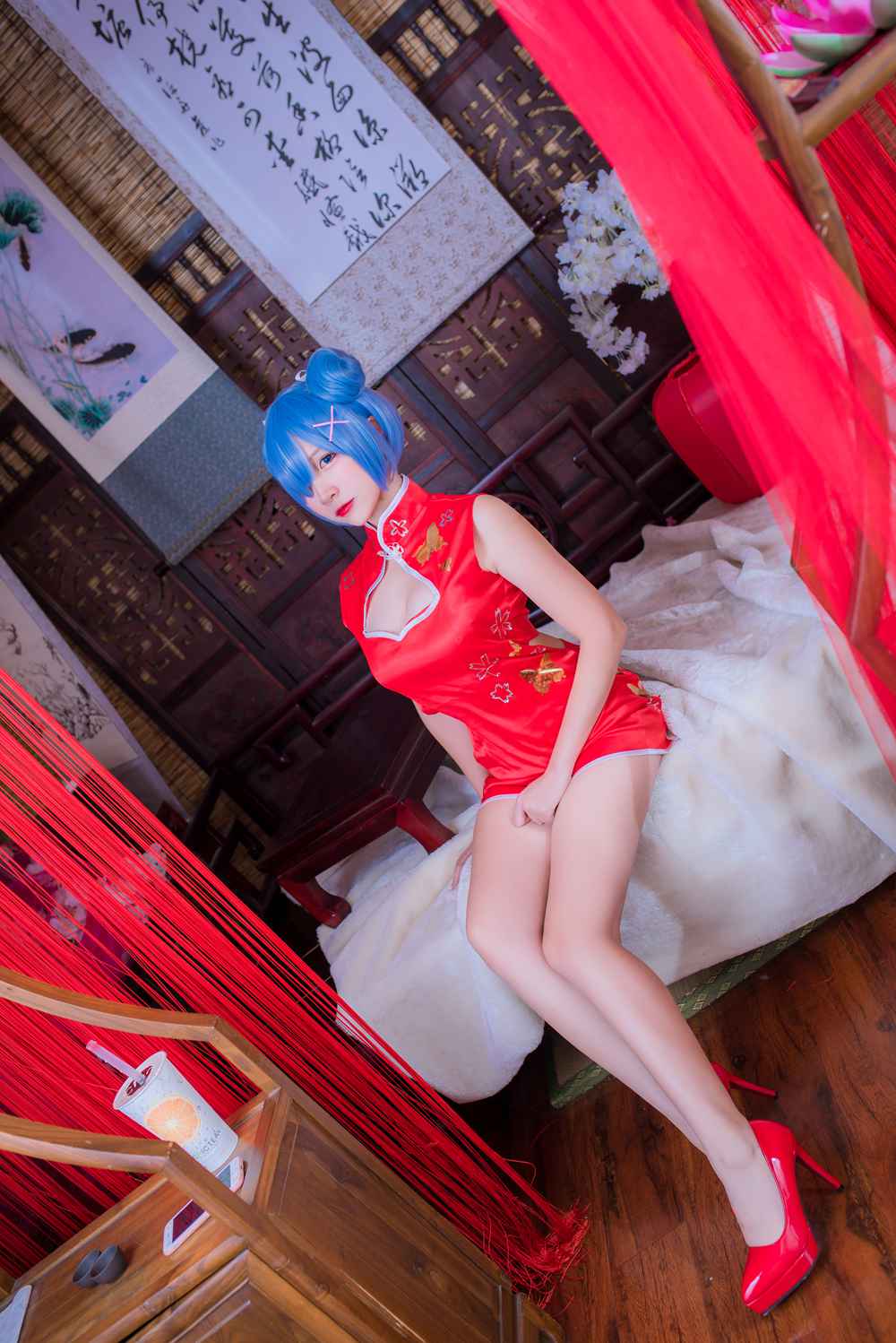 图片[15]-网红Coser@二佐Nisa 蕾姆旗袍 在线浏览 – 速更版-美库