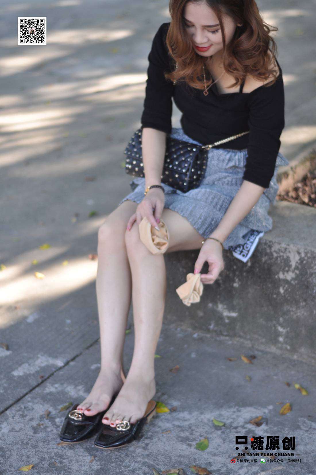 图片[54]-[只糖棉袜] NO.002 婷婷－短裙与薄棉船袜 在线浏览 – 速更版-美库