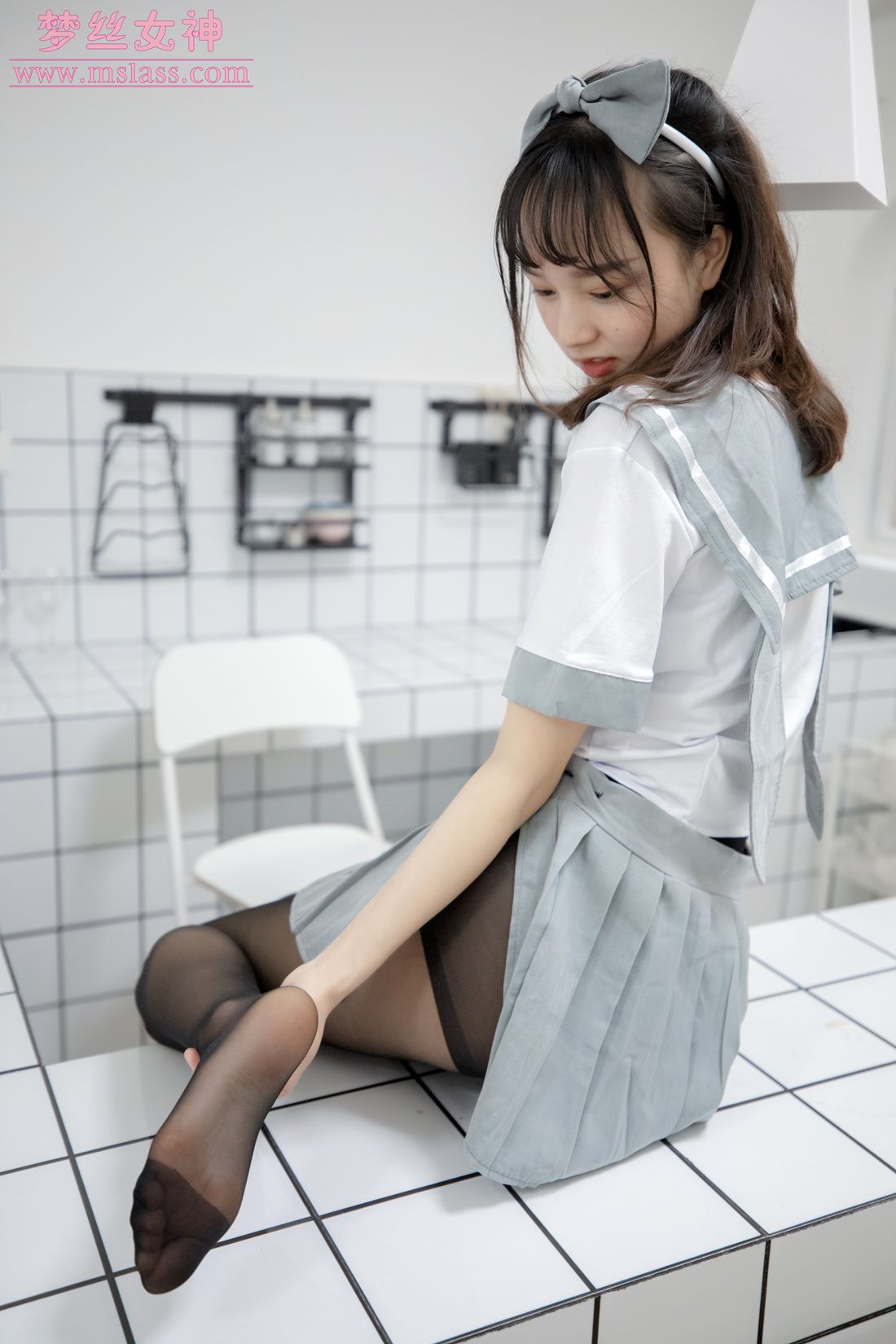 图片[35]-[MSLASS梦丝女神] 2019.07.24 玥玥 白色空间（黑） 在线浏览 – 速更版-美库