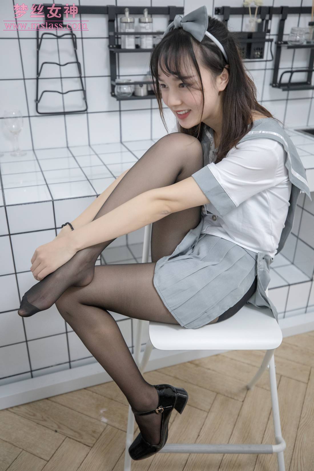 图片[5]-[MSLASS梦丝女神] 2019.07.24 玥玥 白色空间（黑） 在线浏览 – 速更版-美库