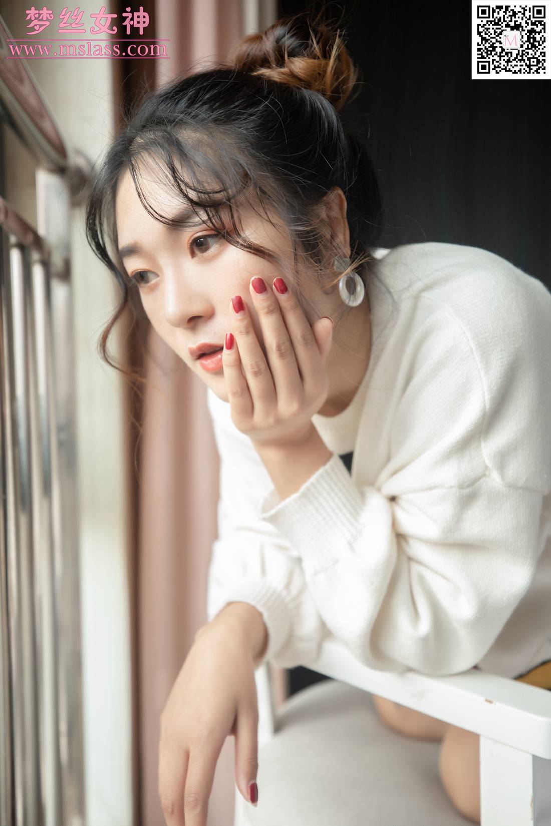 图片[53]-[MSLASS梦丝女神] 2019.11.12 雨晨 白卫衣下的美 在线浏览 – 速更版-美库