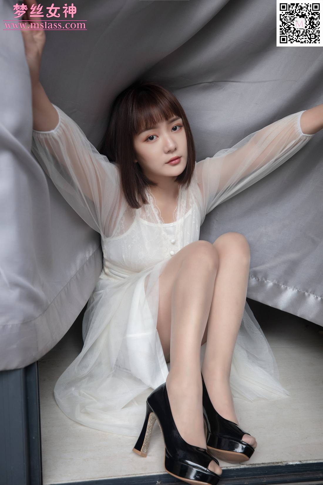图片[21]-[MSLASS梦丝女神] 2019.11.23 莎莎 透明白纱裙 在线浏览 – 速更版-美库