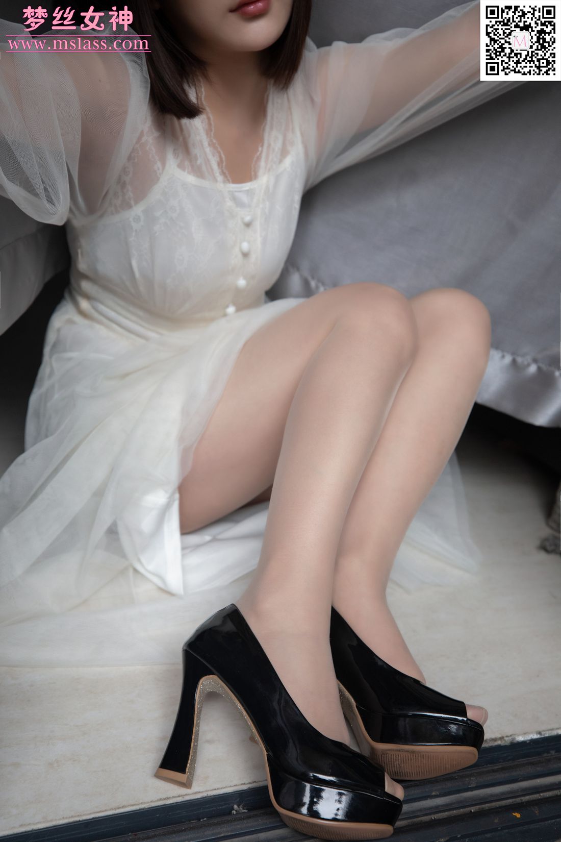 图片[24]-[MSLASS梦丝女神] 2019.11.23 莎莎 透明白纱裙 在线浏览 – 速更版-美库