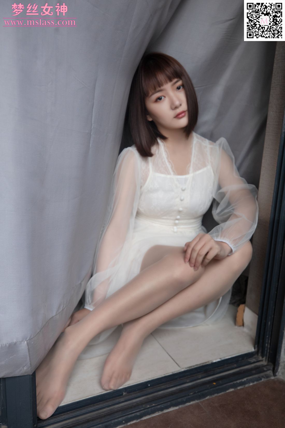 图片[40]-[MSLASS梦丝女神] 2019.11.23 莎莎 透明白纱裙 在线浏览 – 速更版-美库