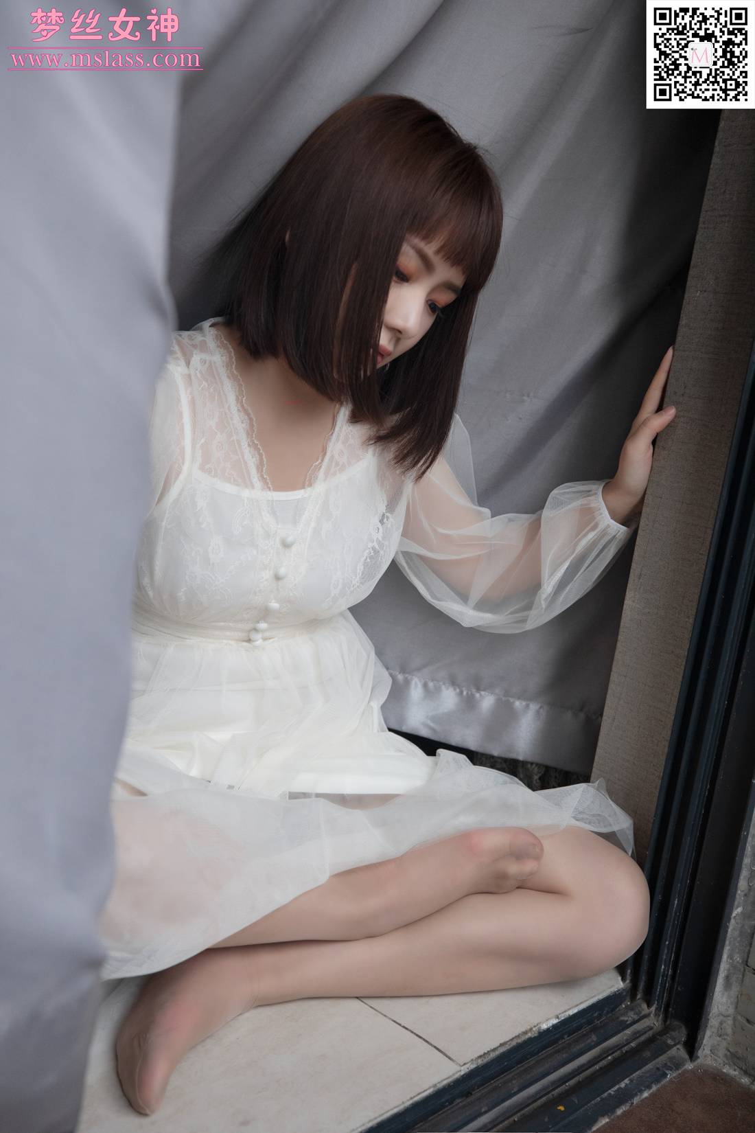 图片[25]-[MSLASS梦丝女神] 2019.11.23 莎莎 透明白纱裙 在线浏览 – 速更版-美库