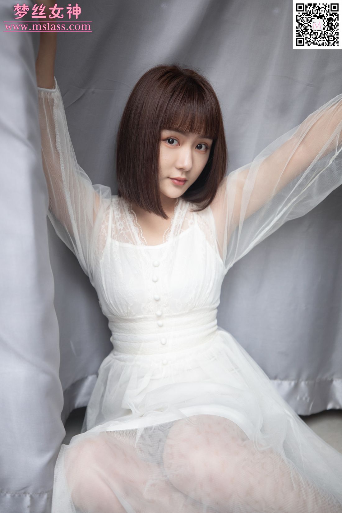 图片[46]-[MSLASS梦丝女神] 2019.11.23 莎莎 透明白纱裙 在线浏览 – 速更版-美库