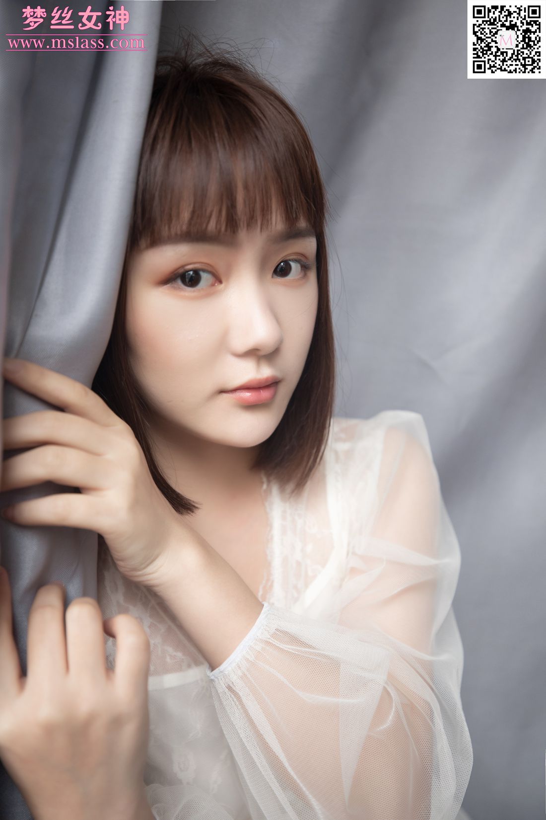 图片[7]-[MSLASS梦丝女神] 2019.11.23 莎莎 透明白纱裙 在线浏览 – 速更版-美库