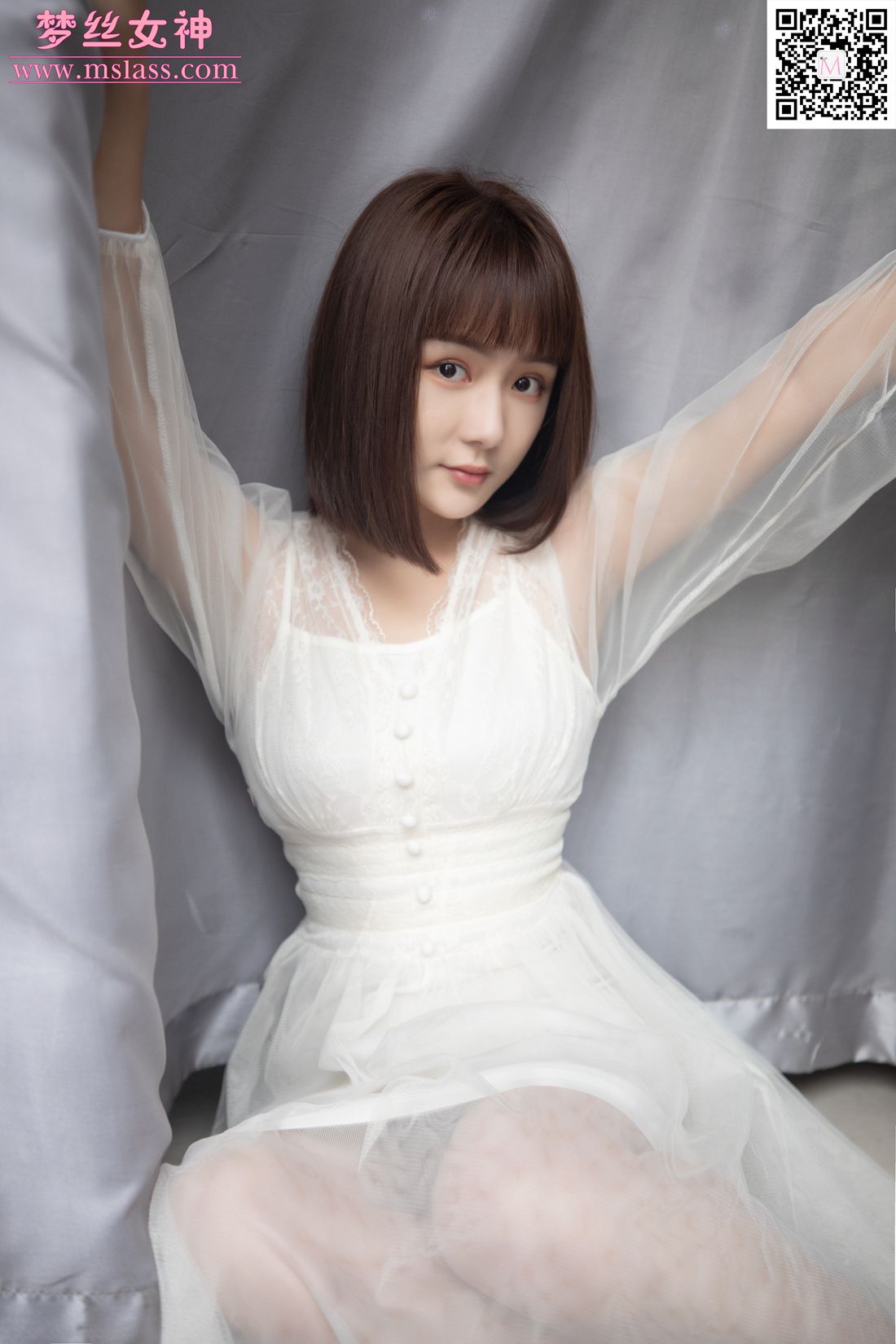 图片[60]-[MSLASS梦丝女神] 2019.11.23 莎莎 透明白纱裙 在线浏览 – 速更版-美库