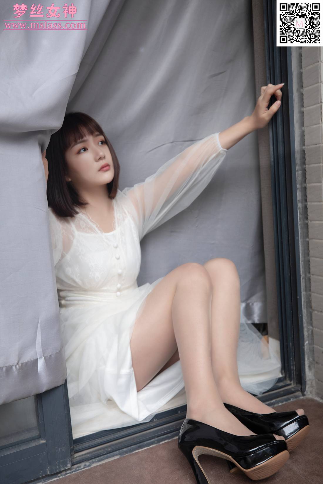 图片[8]-[MSLASS梦丝女神] 2019.11.23 莎莎 透明白纱裙 在线浏览 – 速更版-美库