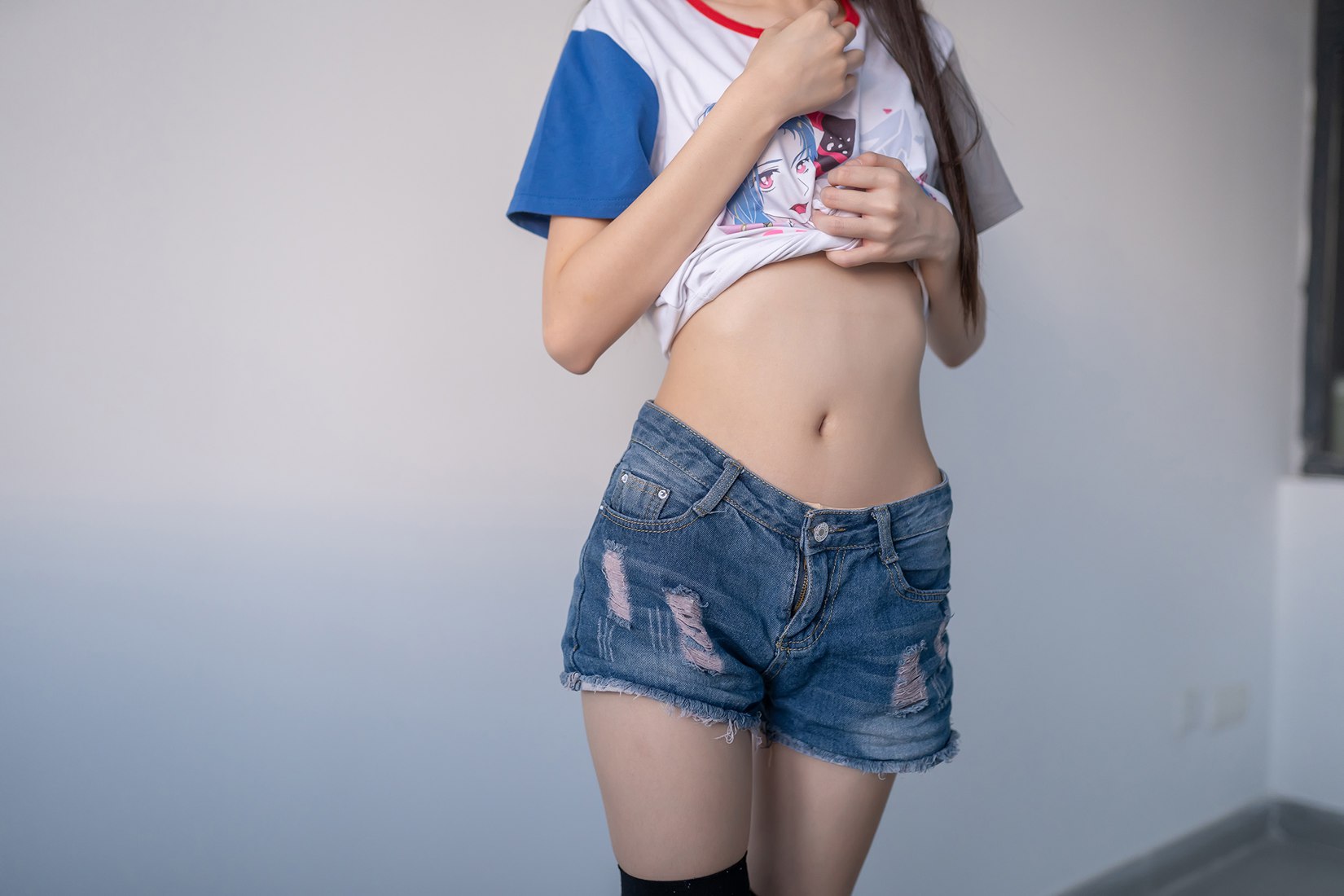 图片[6]-[风之领域] No.121 牛仔短裤与黑丝袜 在线浏览 – 速更版-美库