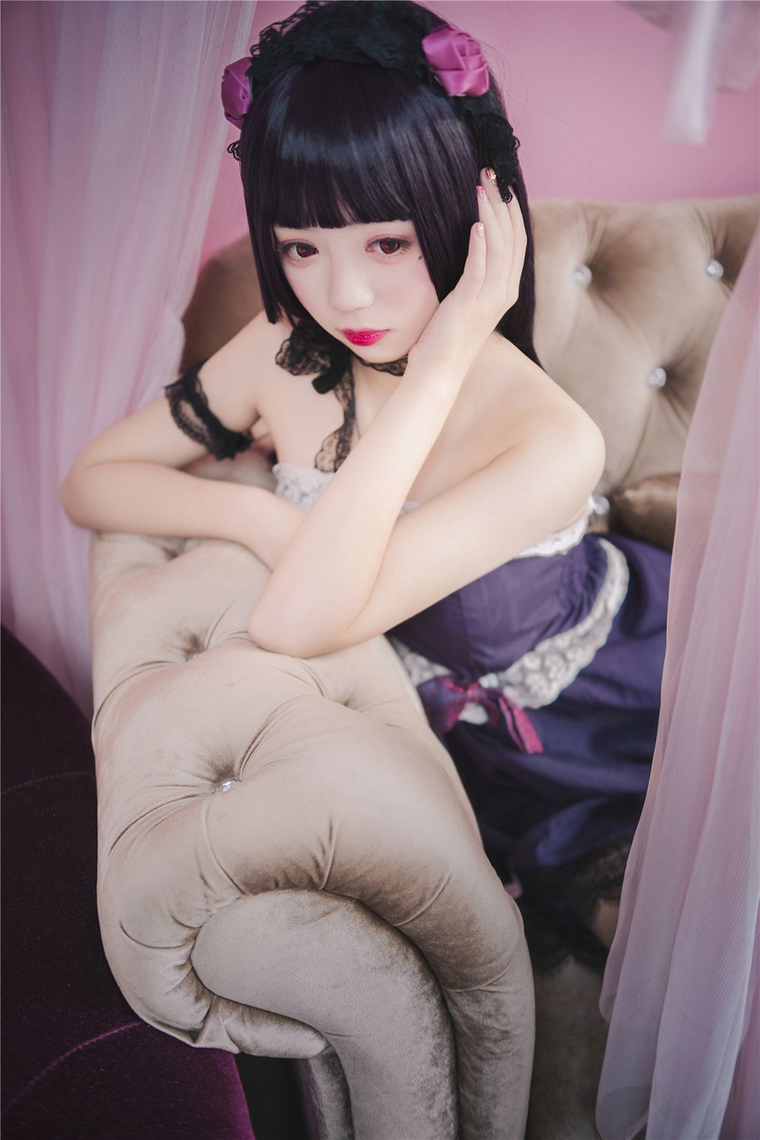 图片[5]-[风之领域] No.203 蕾丝紫衣黑丝少女 在线浏览 – 速更版-美库