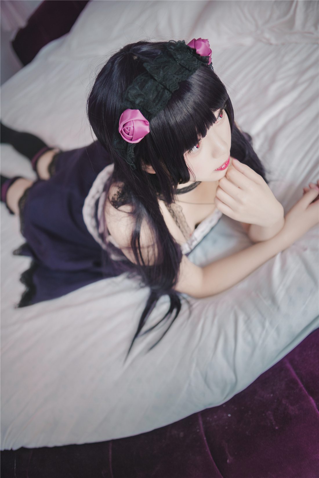 图片[18]-[风之领域] No.203 蕾丝紫衣黑丝少女 在线浏览 – 速更版-美库