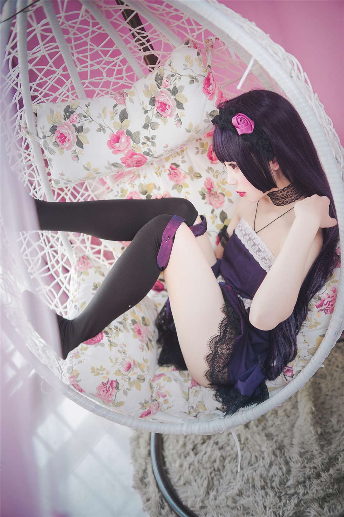 图片[8]-[风之领域] No.203 蕾丝紫衣黑丝少女 在线浏览 – 速更版-美库