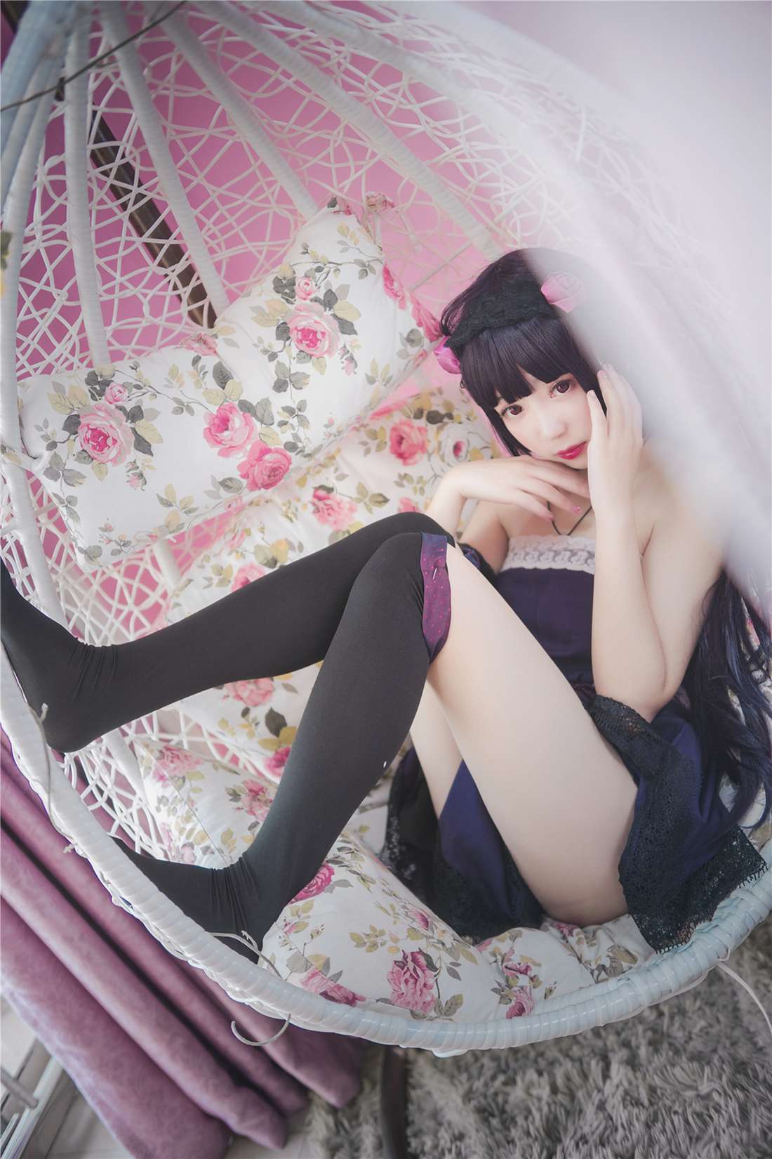 图片[21]-[风之领域] No.203 蕾丝紫衣黑丝少女 在线浏览 – 速更版-美库